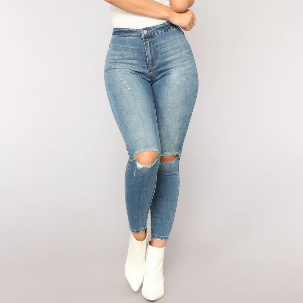 Fashion Nova Caitlin High Rise Distressed Jeans 13